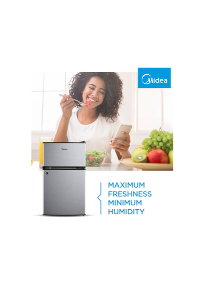 Midea 87L Silver Double Door Bar Fridge HD-113FN