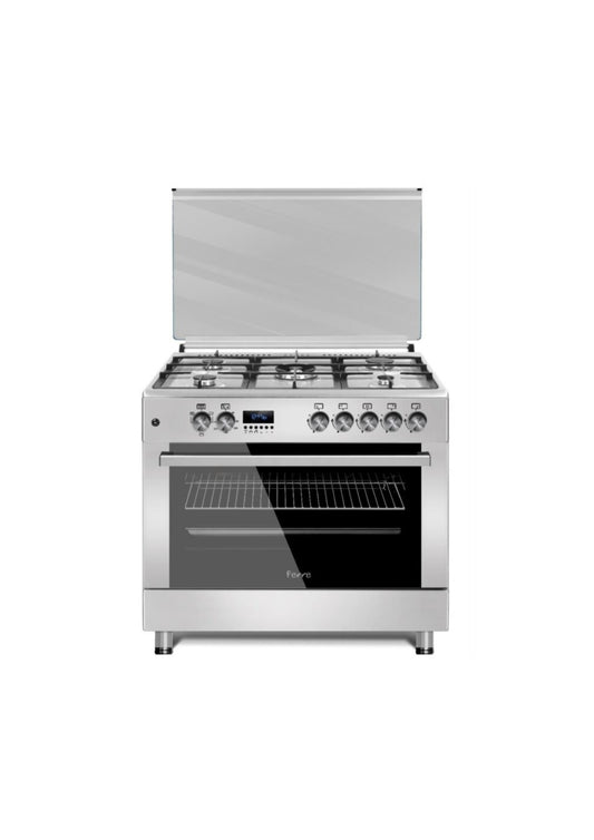 Ferre 90cm 5 Gas Burner Stove (1 Wok Burner) With Electric Oven 59S50E3