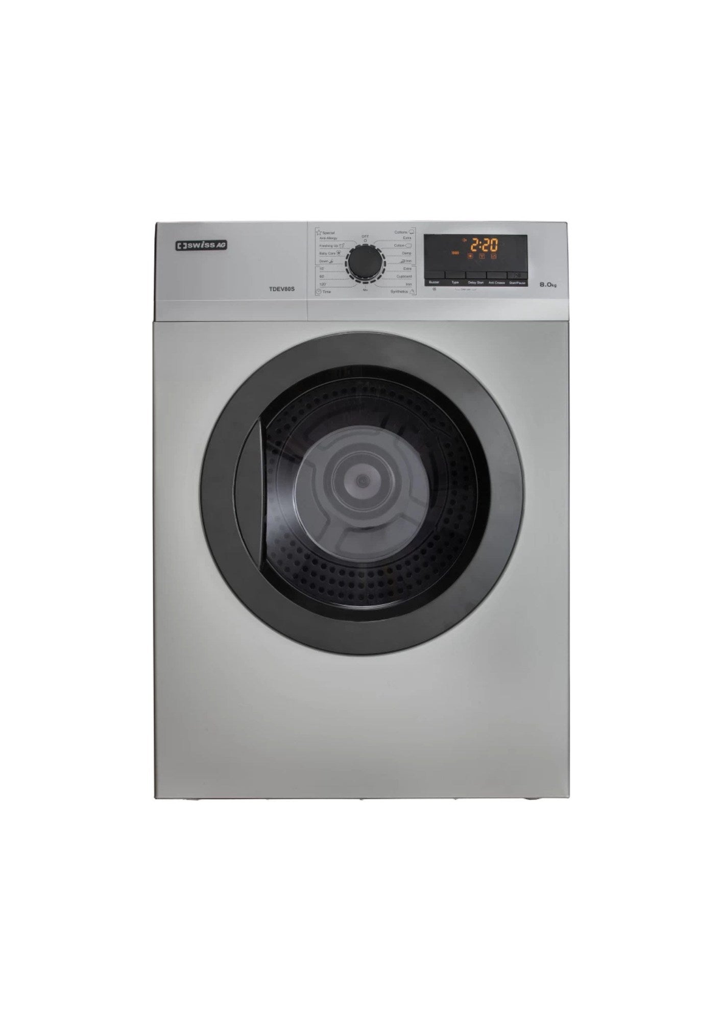 Swiss 8kg Silver Tumble Dryer TDEV80S