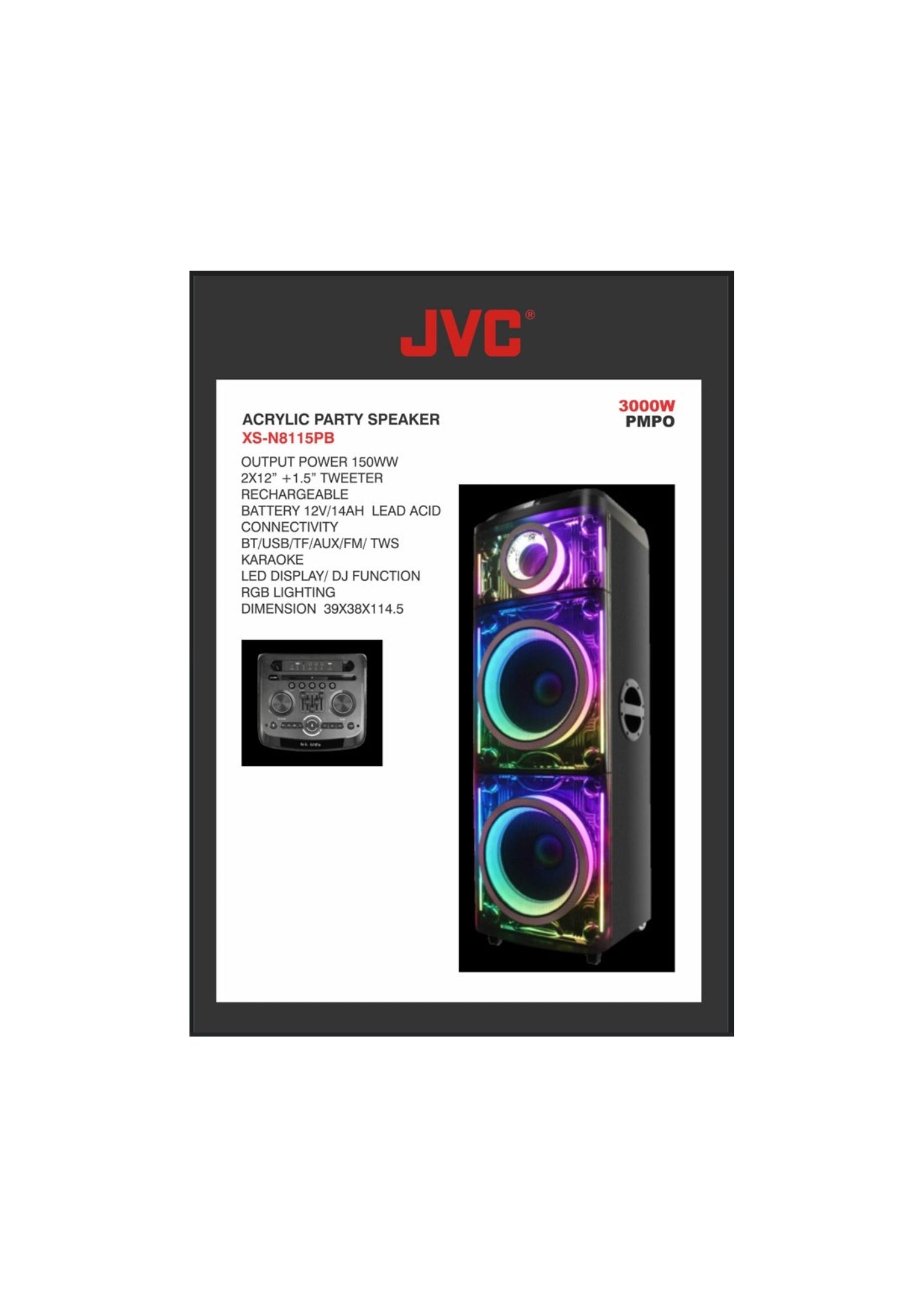 JVC Arcylic Party Speaker