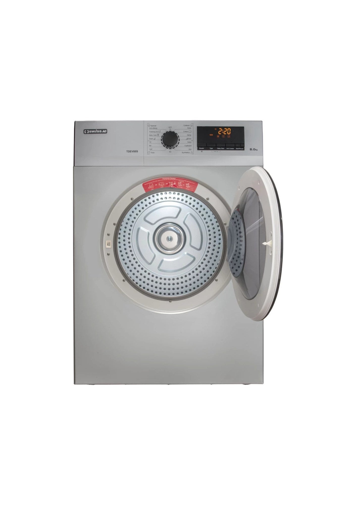 Swiss 8kg Silver Tumble Dryer TDEV80S