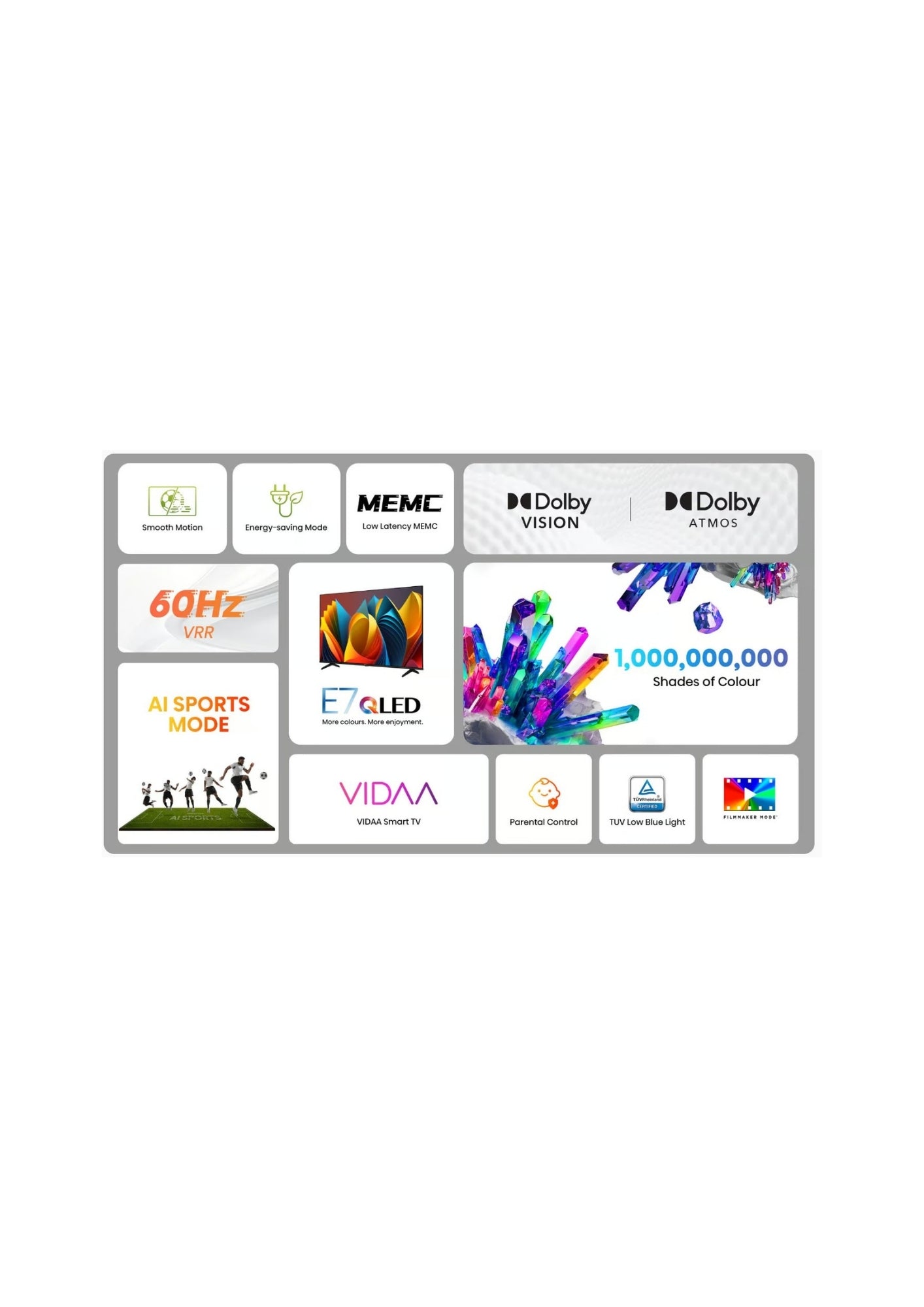 Hisense 50" QLED 4K VIDAA Smart TV ELED50E7N