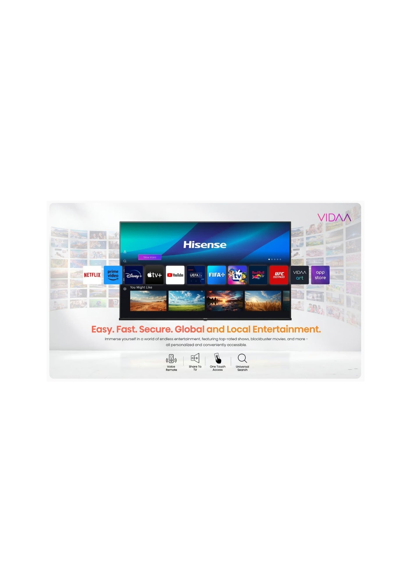 Hisense 50" QLED 4K VIDAA Smart TV ELED50E7N