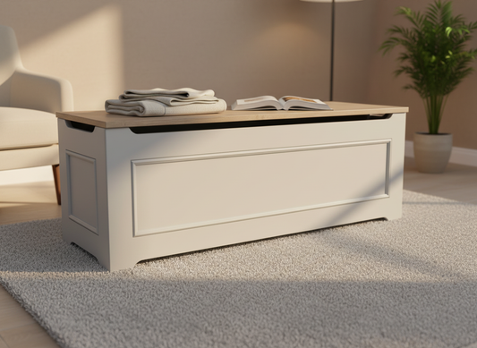 Normandy Blanket Box – Double/Queen Size in Island Grey & Ash