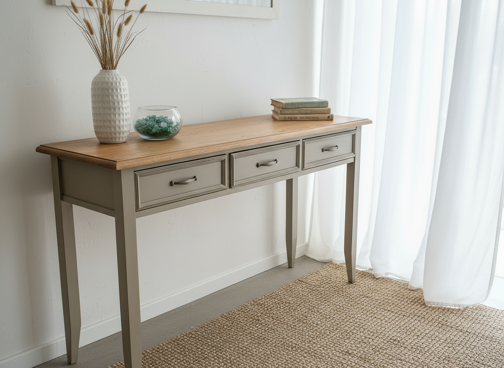 HAVANT Dresser 3 Drawer - Hollyhock / Gunsmoke (Oak)