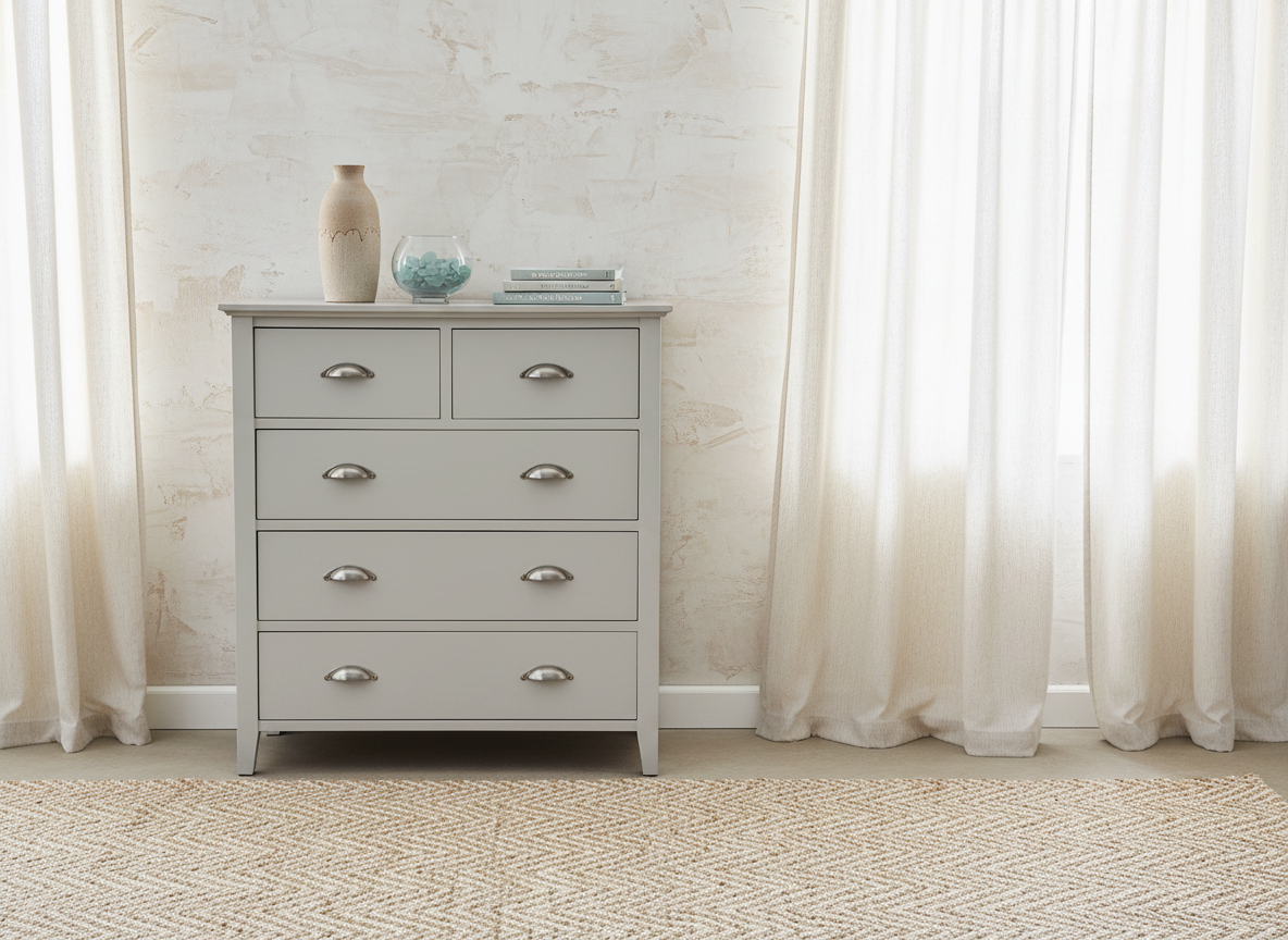 New England 5-Drawer Chest – Solid White