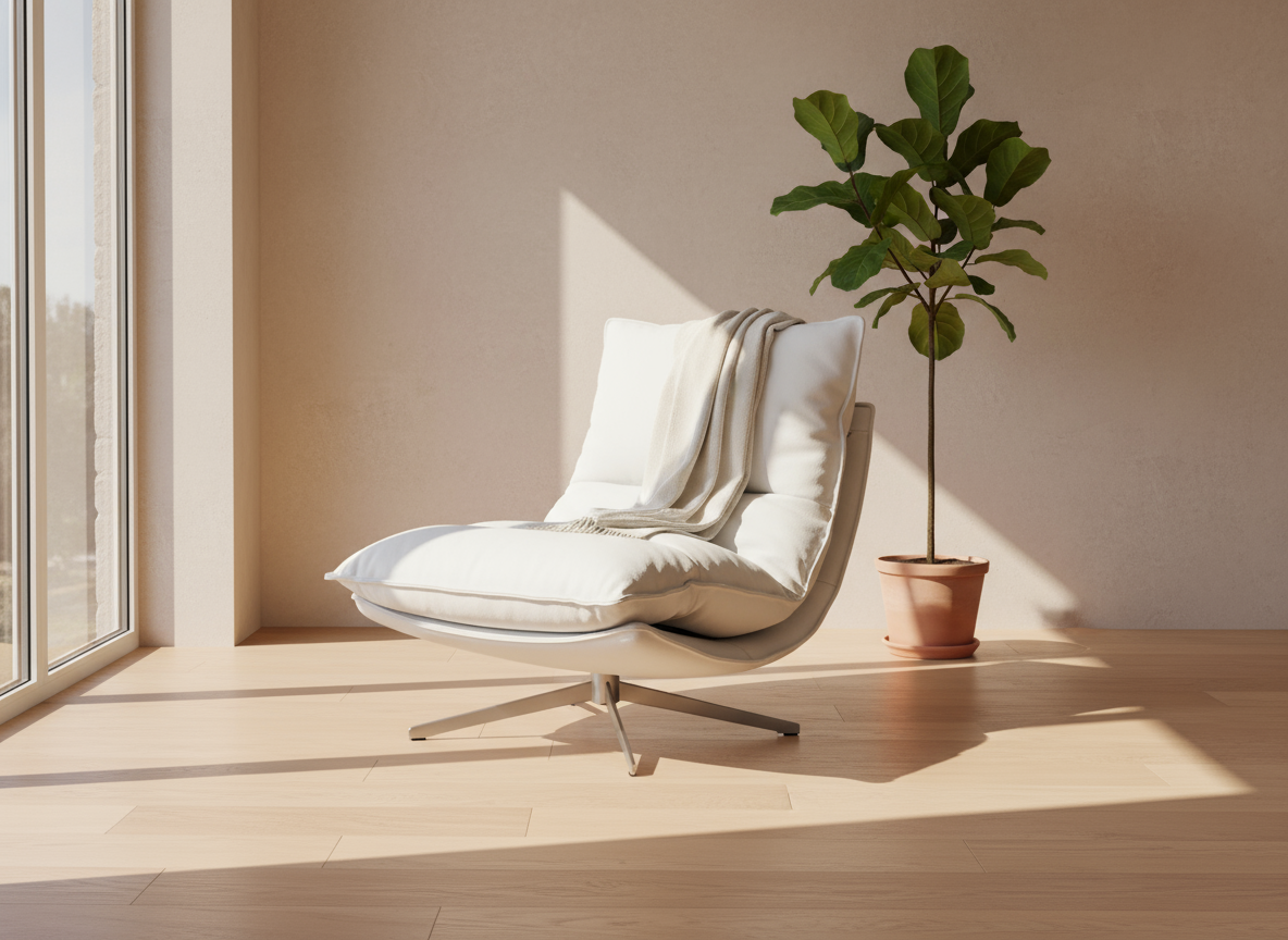 Russo Swivel Fabric Chair - Sleek Beige