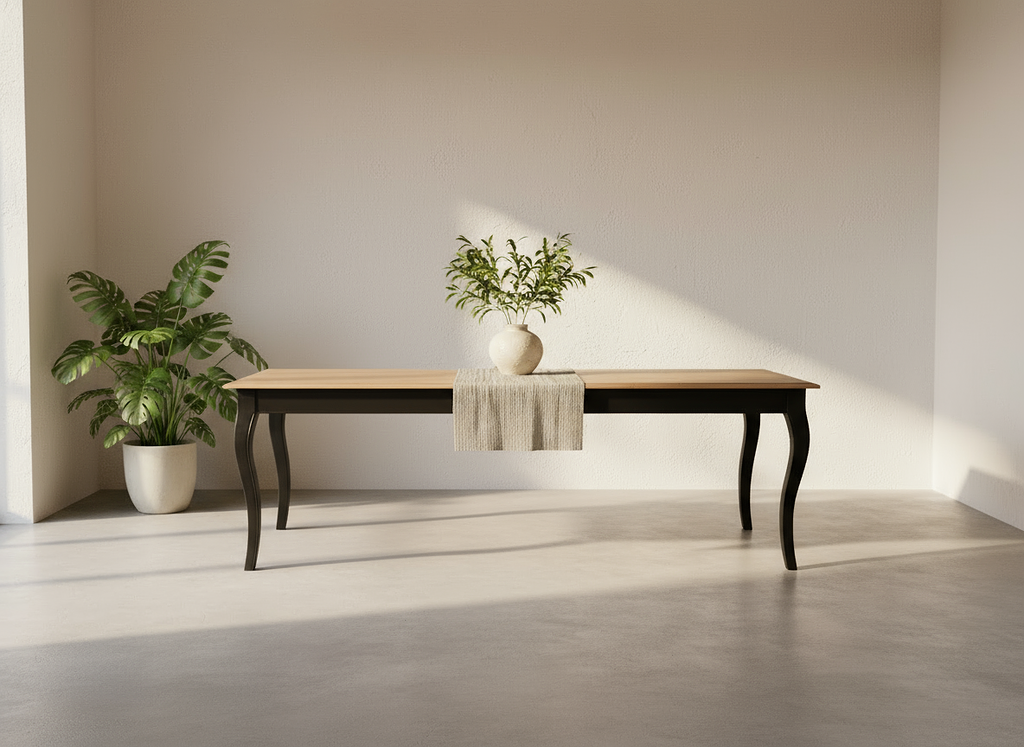 VINTAGE Dining Table 240cm x 100cm - Black / Vintage Walnut (Pine)