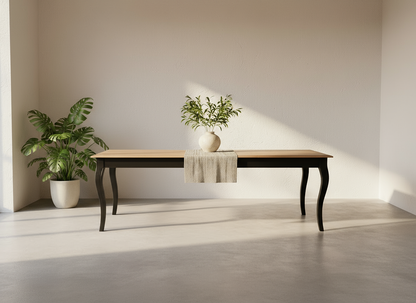 VINTAGE Dining Table 240cm x 100cm - Black / Vintage Walnut (Pine)
